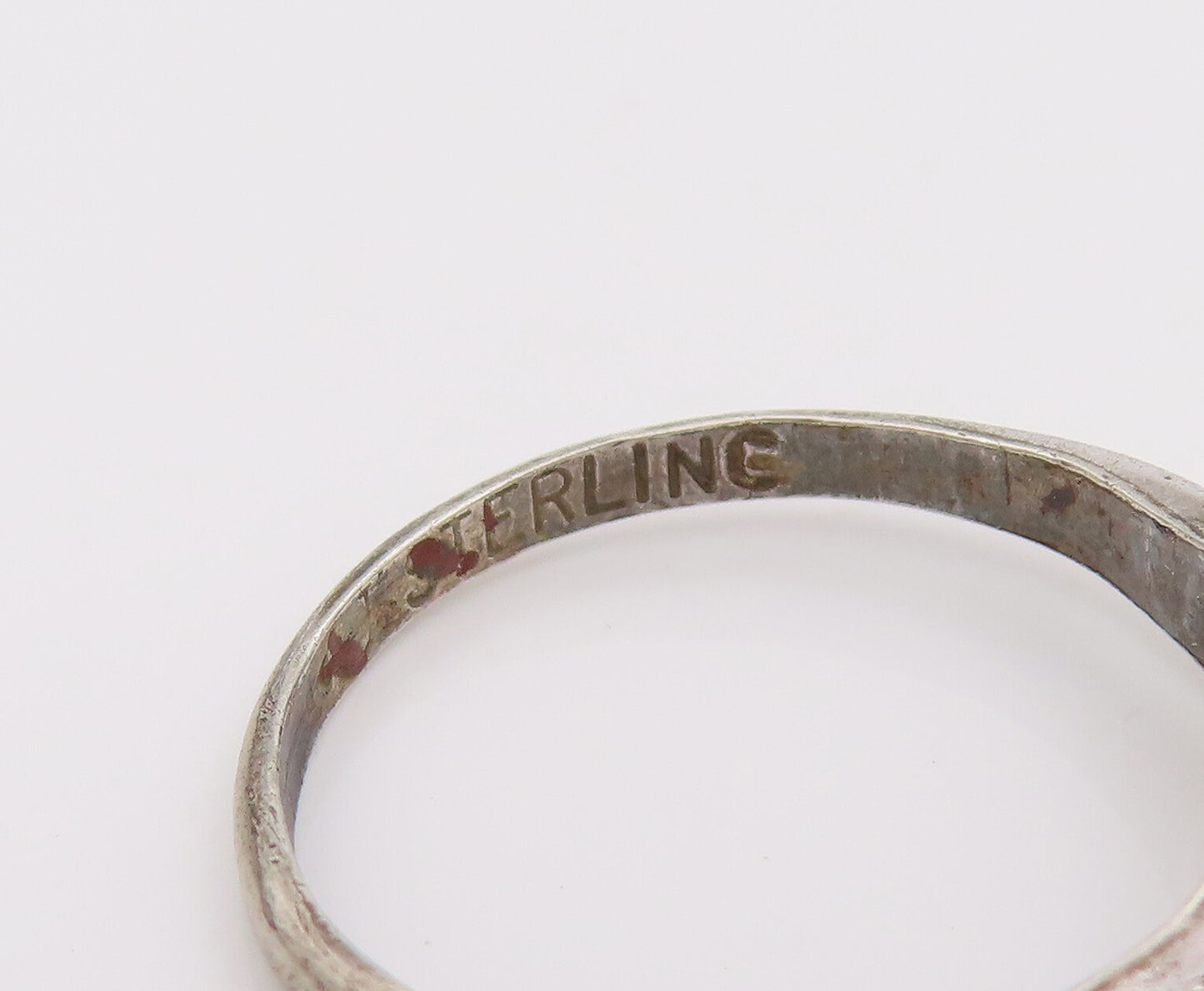 925 Silver  Vintage Antique Minimalist Cubic Zirconia Ring Sz 6.5  RG26519