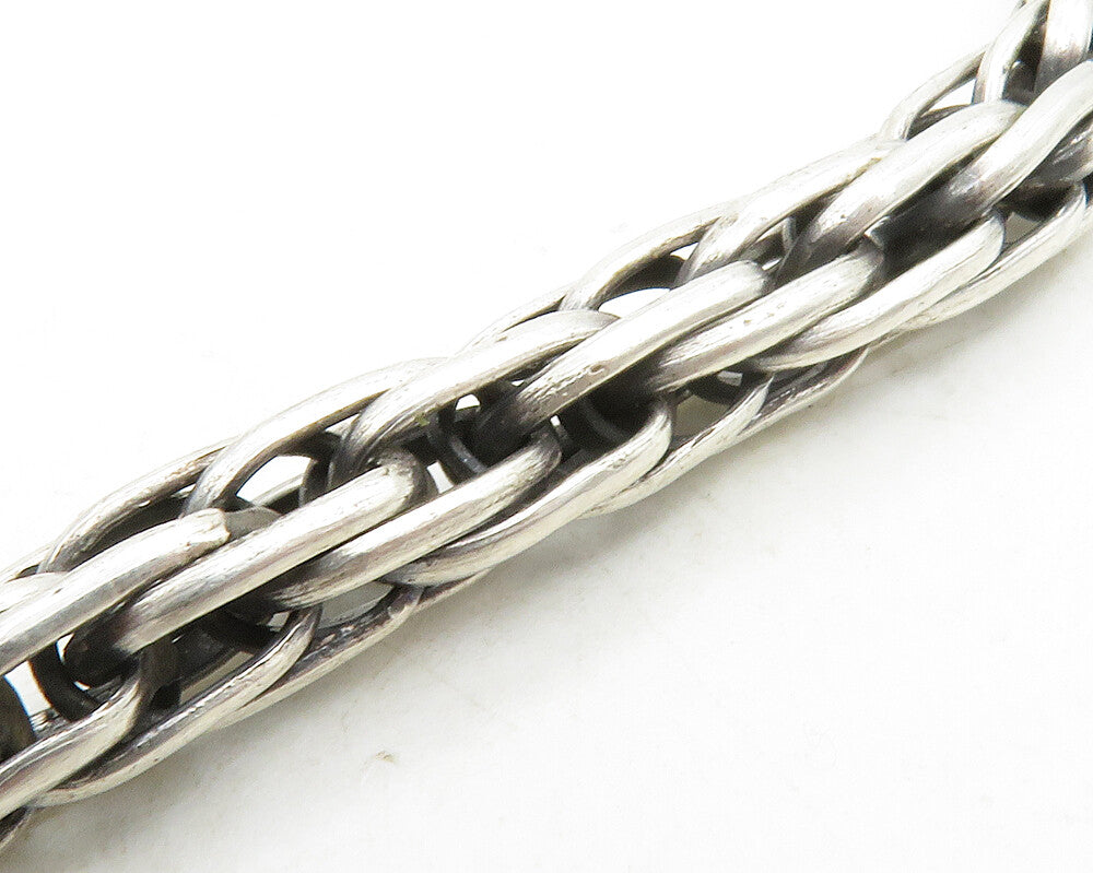 925 Sterling Silver  Vintage Rope Twist Swirl Detail Chain Necklace  NE2229