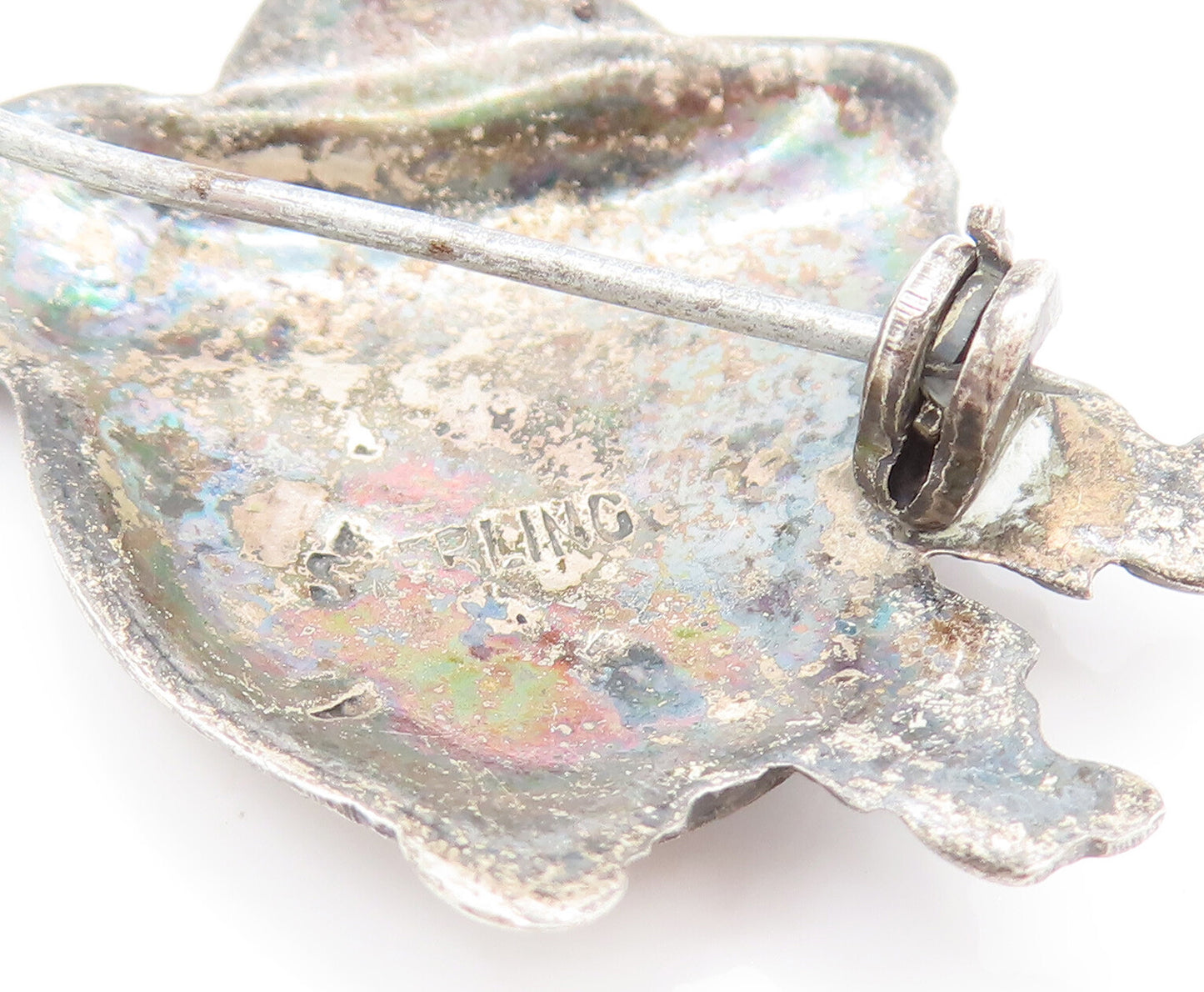 925 Silver  Vintage Antique Faceless Lady With Scarf Brooch Pin  BP10099