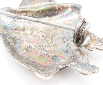 925 Silver  Vintage Antique Faceless Lady With Scarf Brooch Pin  BP10099
