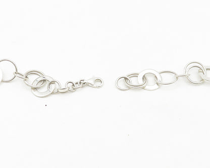 DAVID SIGAL 925 Sterling Silver Vintage Open Circle Link Chain Necklace  NE2811