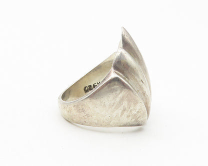 MEXICO 925 Sterling Silver  Vintage Fluted Pointed Band Ring Sz 7  RG11368