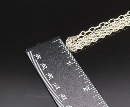 925 Sterling Silver  Vintage Three Strand Twisted Chain Necklace  NE3992