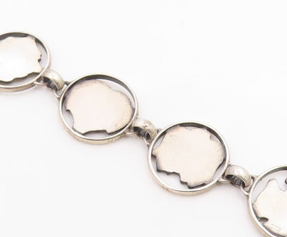 925 Sterling Silver Vintage Bracelet Classic Symbol Of Good Fortune Link BT12045
