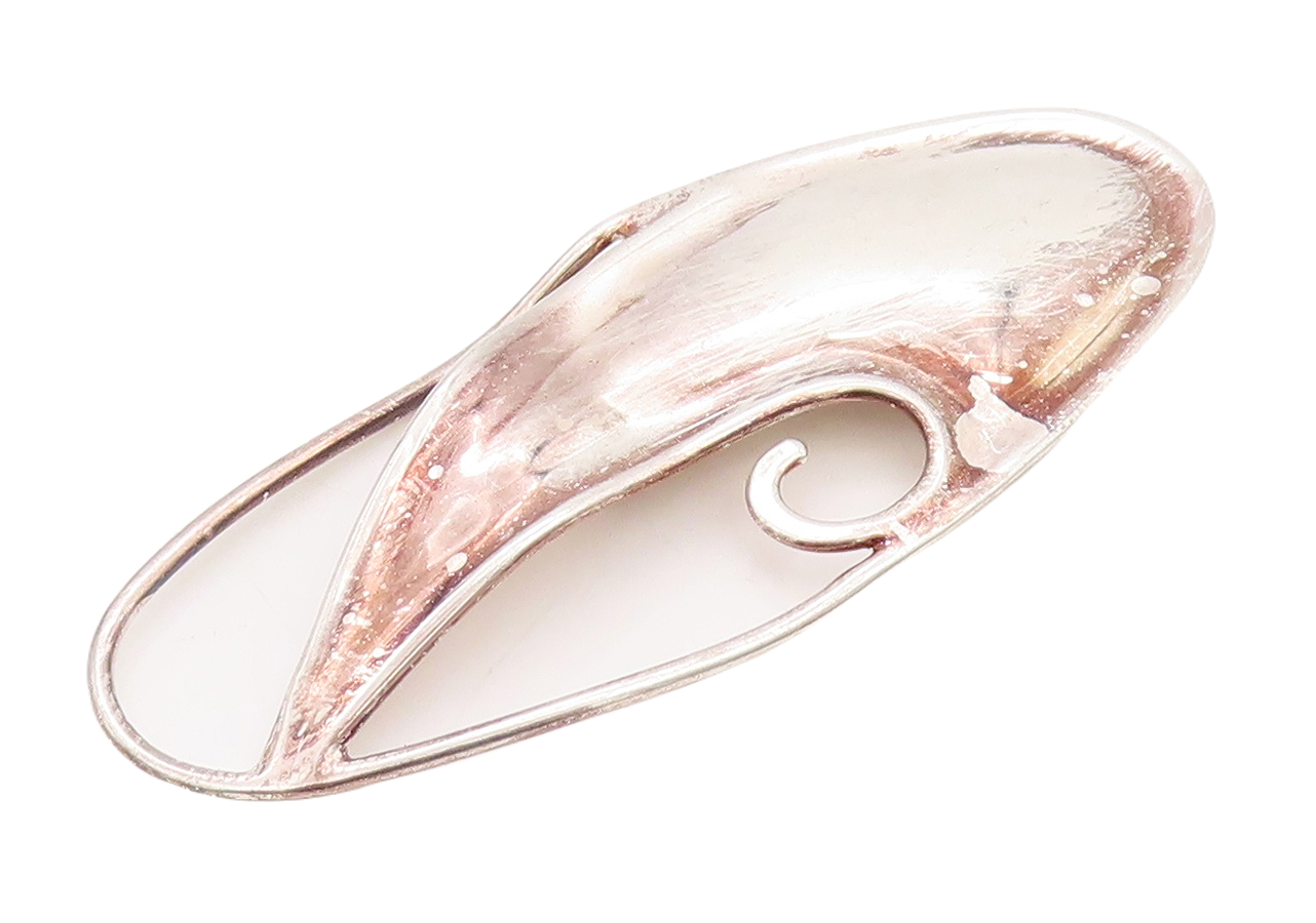 925 Sterling Silver Vintage Brooch Pin Modernist Designer Cutout  BP11247
