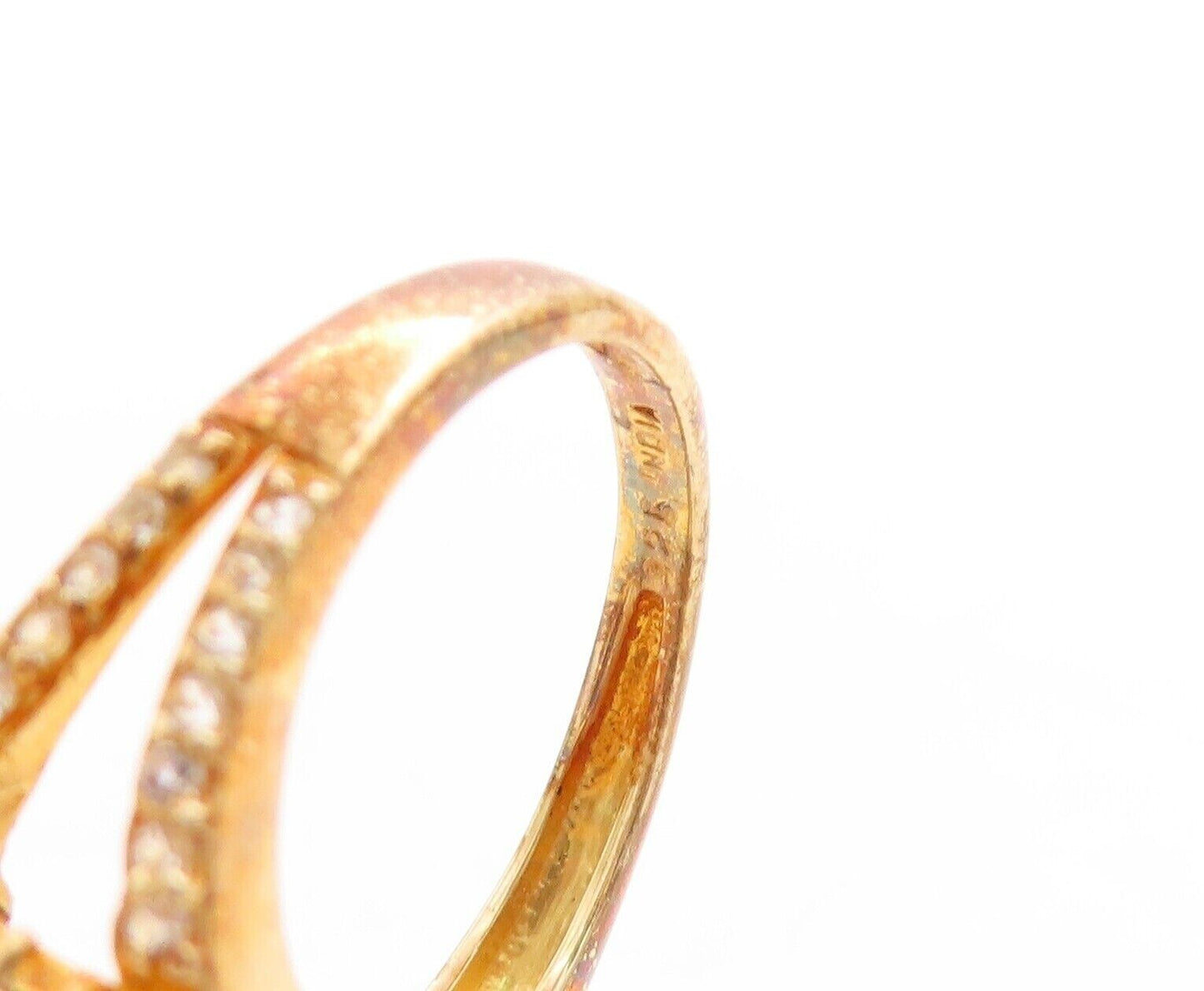 925 Sterling Silver Vintage Ring Gold Plated Tanzanite Halo Topaz  Sz 7  RG30099