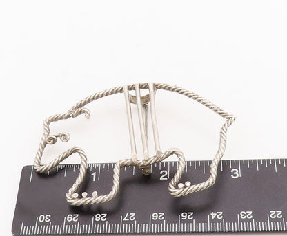 925 Sterling Silver Vintage Brooch Pin JK NAVAJO ZUNI Roped Polar Bear  BP11076