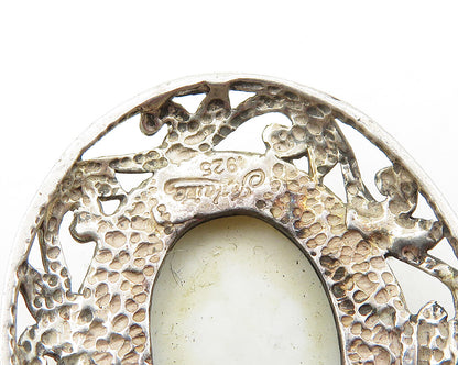 JEZLAINE 925 Sterling Silver  Vintage Enamel Woman Portrait Pendant  PT13824