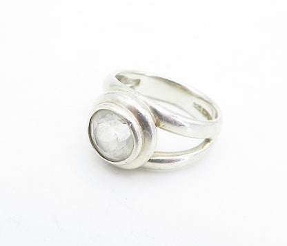 ESPO 925 Sterling Silver Vintage White Topaz Split Cocktail Ring Sz 7 RG5326