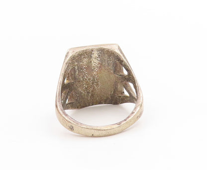 925 Sterling Silver Vintage Ring NAVAJO ZUNI Crushed Turquoise  Sz 11  RG34065