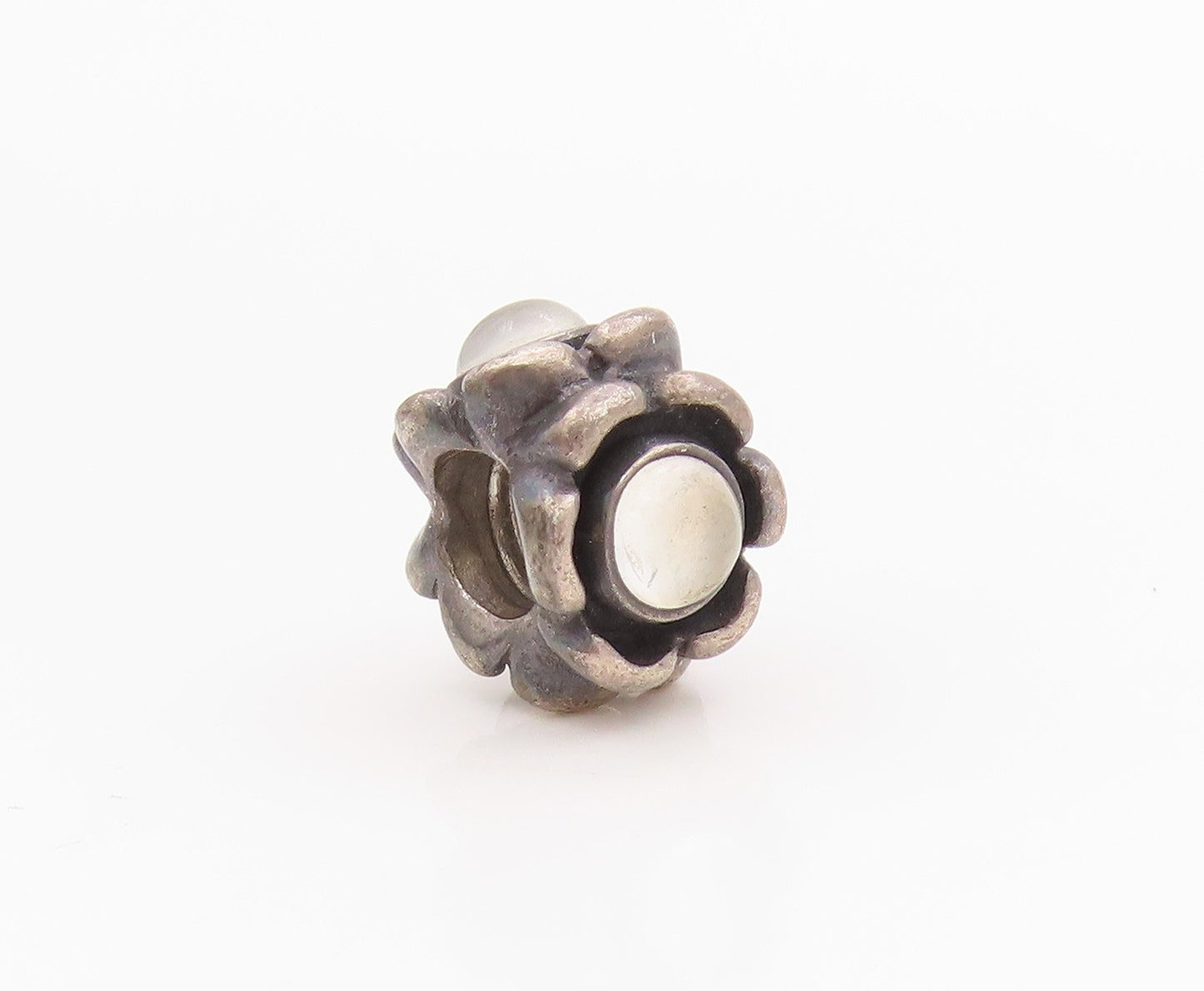 925 Sterling Silver Vintage Pendant PANDORA Cat's Eye 4 Way Flower  PT24399