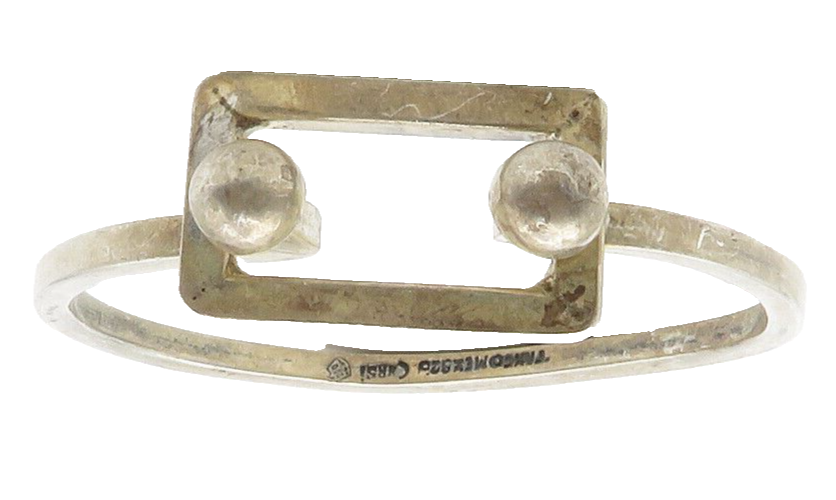 CARSI TAXCO 925 Silver  Vintage Smooth Open Square Hook Bangle Bracelet  BT5622
