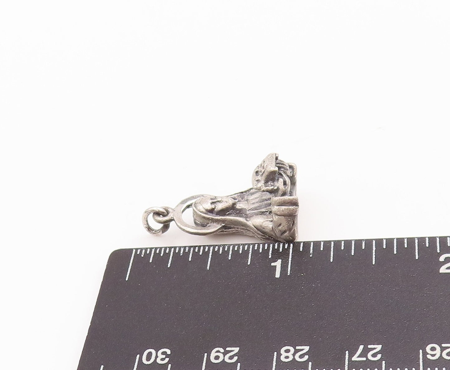 925 Sterling Silver Vintage Pendant CREED Antique Religious 3D Charm  PT23307