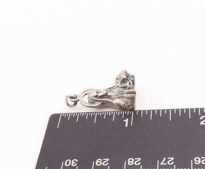925 Sterling Silver Vintage Pendant CREED Antique Religious 3D Charm  PT23307