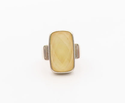 925 Sterling Silver Vintage Ring WHITNEY KELLY Mother Of Pearl  Sz 8  RG36395
