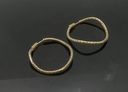 KLEO 925 Sterling Silver  Vintage Tanzanite Gold Plated Hoop Earrings  EG10540