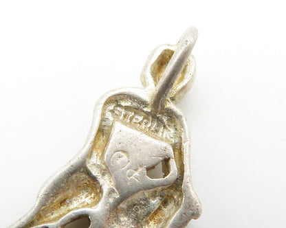 925 Sterling Silver  Vintage Man Pouring Water Diamond Cut Pendant  PT11271