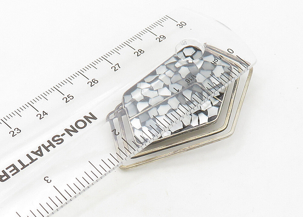 ISRAEL 925 Sterling Silver  Vintage Mother Of Pearl Mosaic Brooch Pin  BP8413