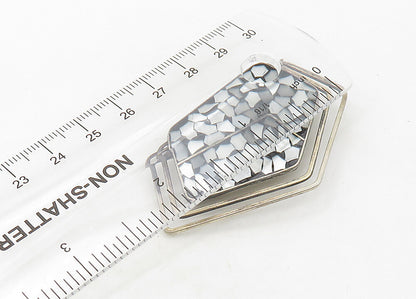 ISRAEL 925 Sterling Silver  Vintage Mother Of Pearl Mosaic Brooch Pin  BP8413