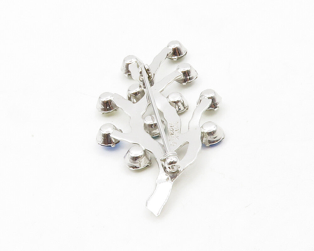 VAN DELL 925 Silver Shiny Multi Color Topaz Tree Branches Brooch Pin BP5132