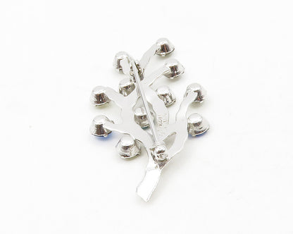 VAN DELL 925 Silver Shiny Multi Color Topaz Tree Branches Brooch Pin BP5132