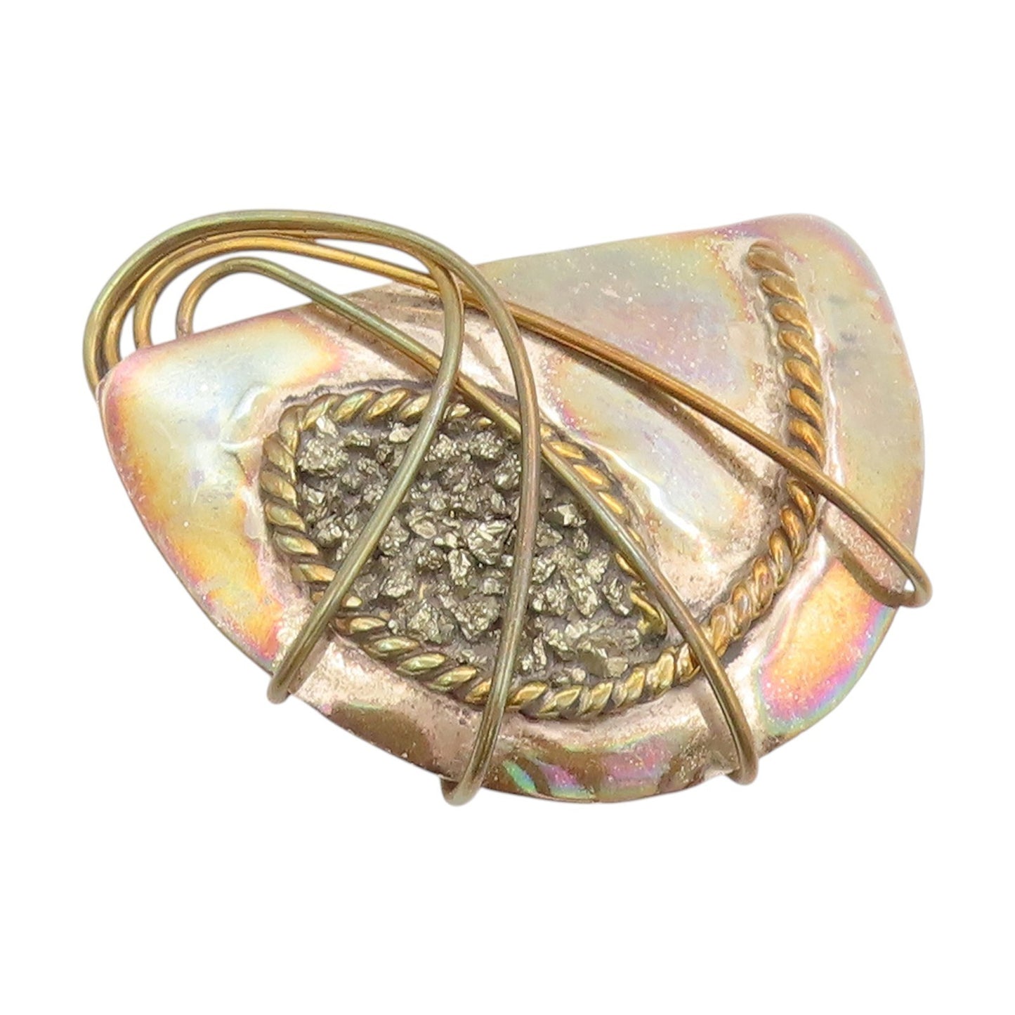 925 Sterling Silver Vintage Brooch Modernist Nested Geometric Design  BP11898