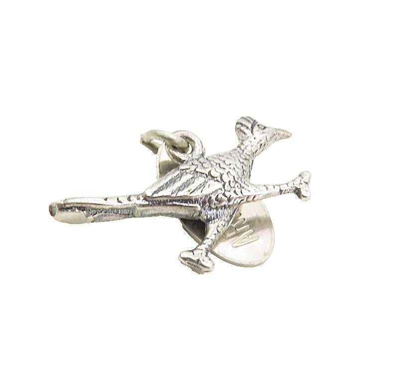 925 Sterling Silver  Vintage Petite Road Runner Bird Arizona Pendant  PT6407