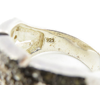 925 Sterling Silver  Vintage Topaz Infinity Twist 2 Row Band Ring Sz 9  RG5820