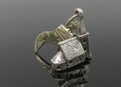 925 Sterling Silver  Vintage Petite Church House New York Pendant  PT9256