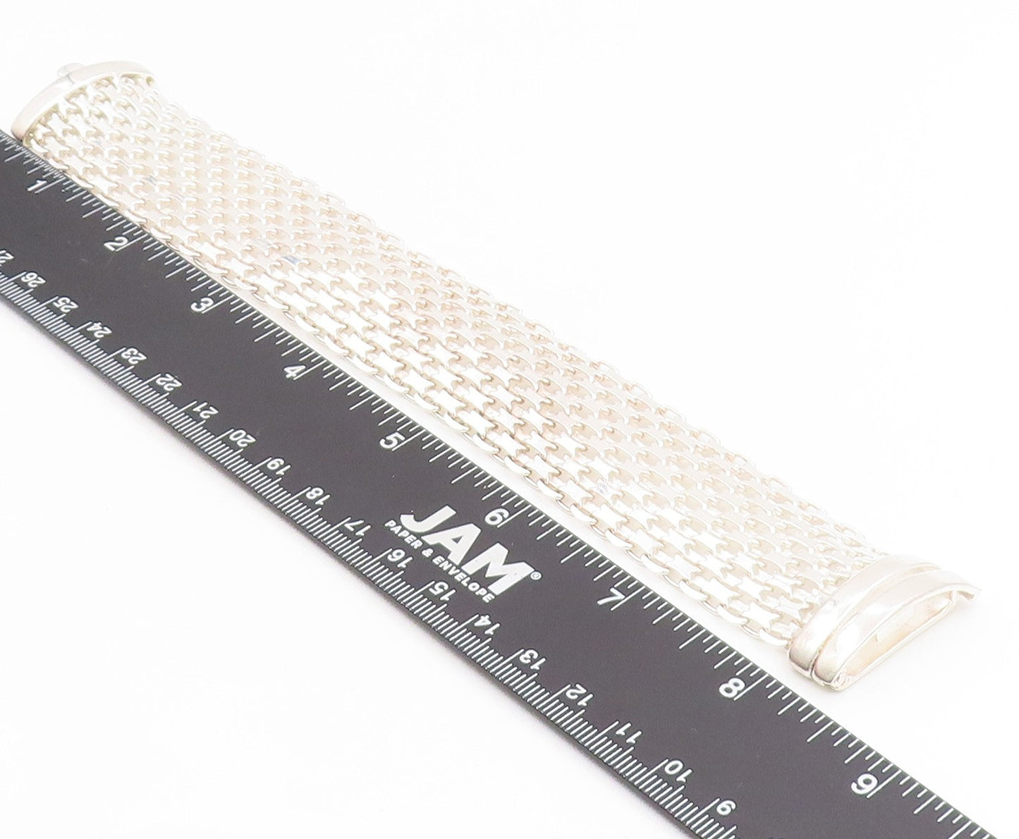 925 Sterling Silver Vintage Bracelet Intricate Geometric Pattern Link  BT11924