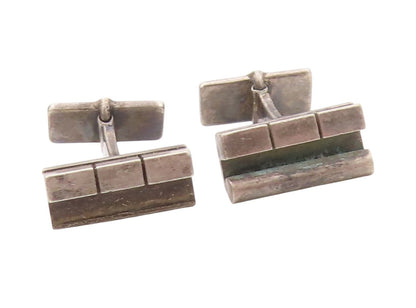 925 Sterling Silver Vintage Cuff Links GEORG JENSEN DENMARK Brick Design  TR3948