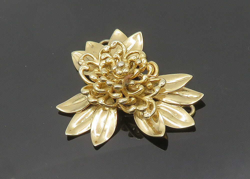 NAPIER 925 Sterling Silver  Vintage Shiny Gold Plated Flower Pendant  PT16171