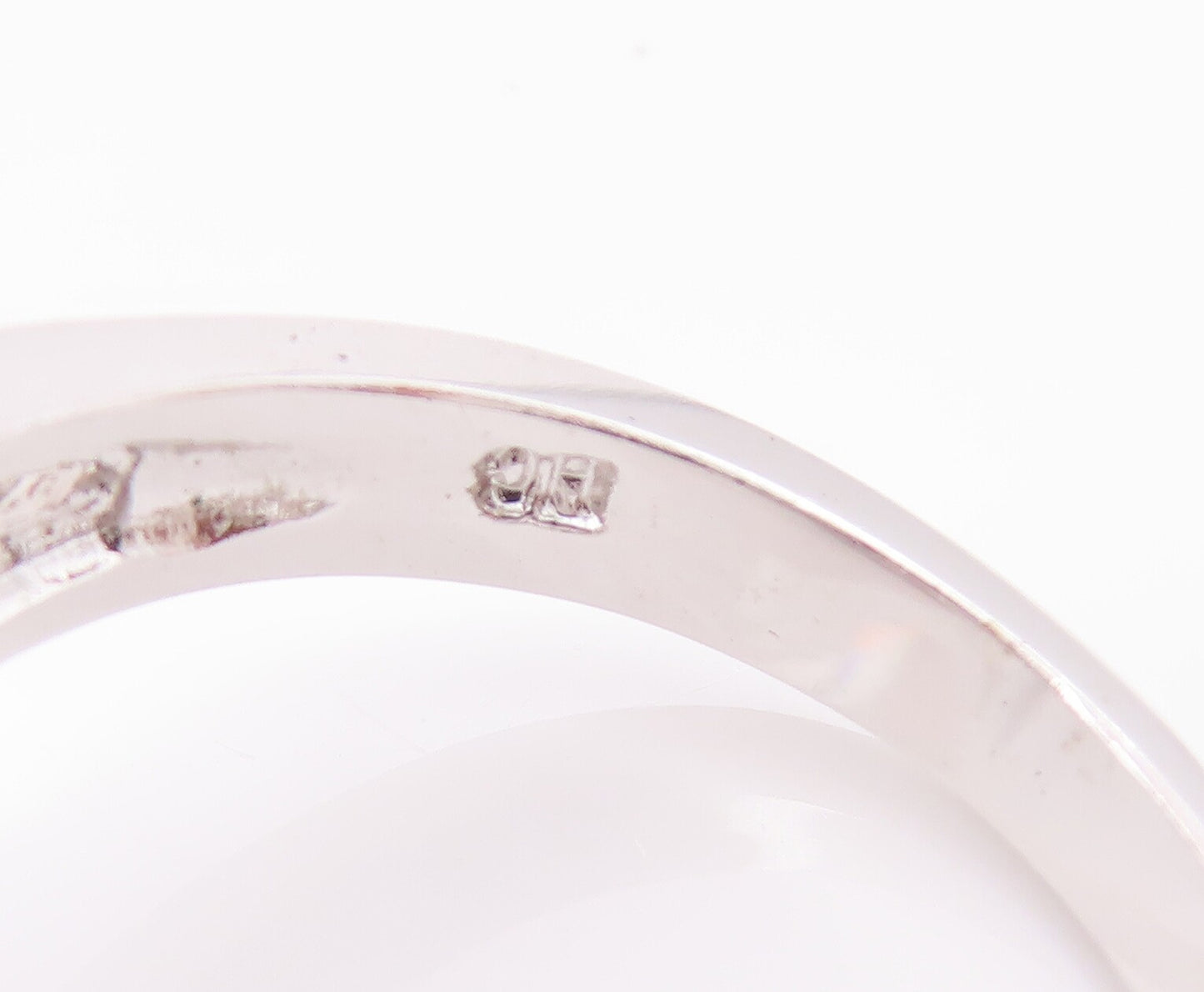 925 Sterling Silver Vintage Ring Geometric Shape Main Stone CZ  Sz 9  RG28129