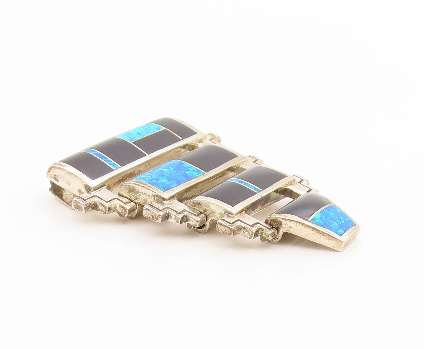 925 Sterling Silver Vintage Pendant DAVID ROSALES NAVAJO Gemstone  PT26195