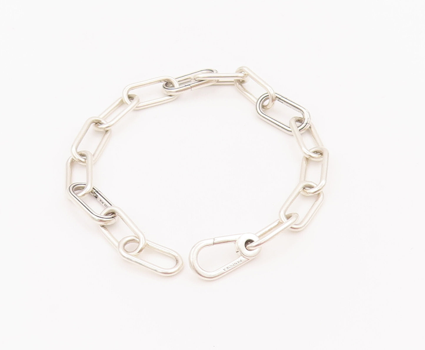 925 Sterling Silver Vintage Bracelet PANDORA Cutout Oval Rings Linked  BT10439
