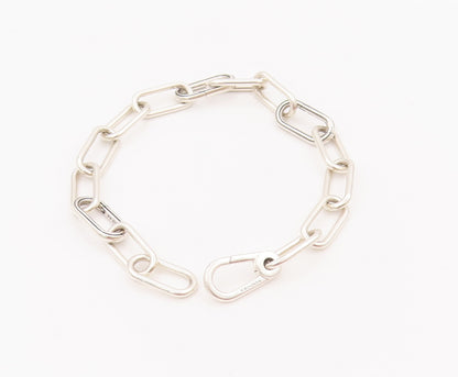925 Sterling Silver Vintage Bracelet PANDORA Cutout Oval Rings Linked  BT10439