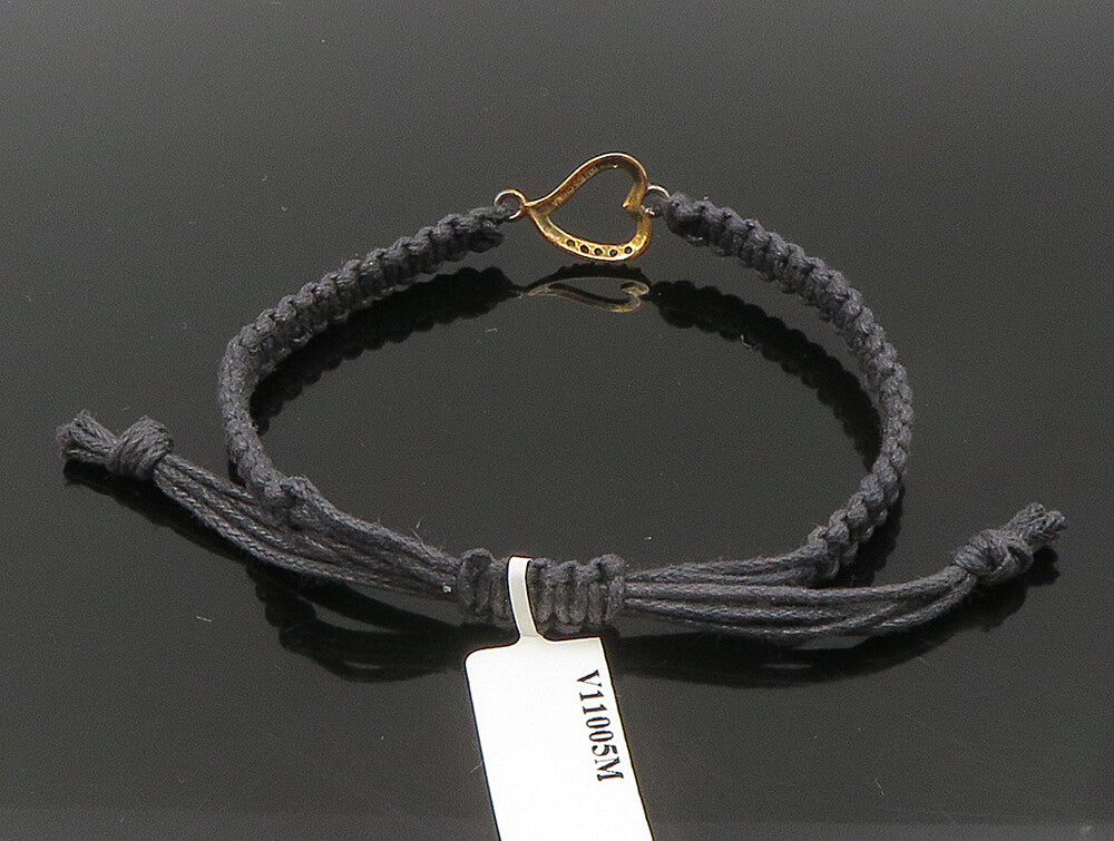 Gold Over 925 Silver  Gemstones Heart Adjustable Friendship Bracelet  BT1017
