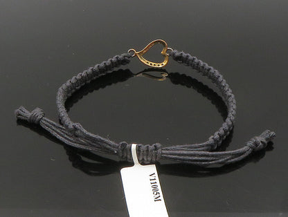 Gold Over 925 Silver  Gemstones Heart Adjustable Friendship Bracelet  BT1017