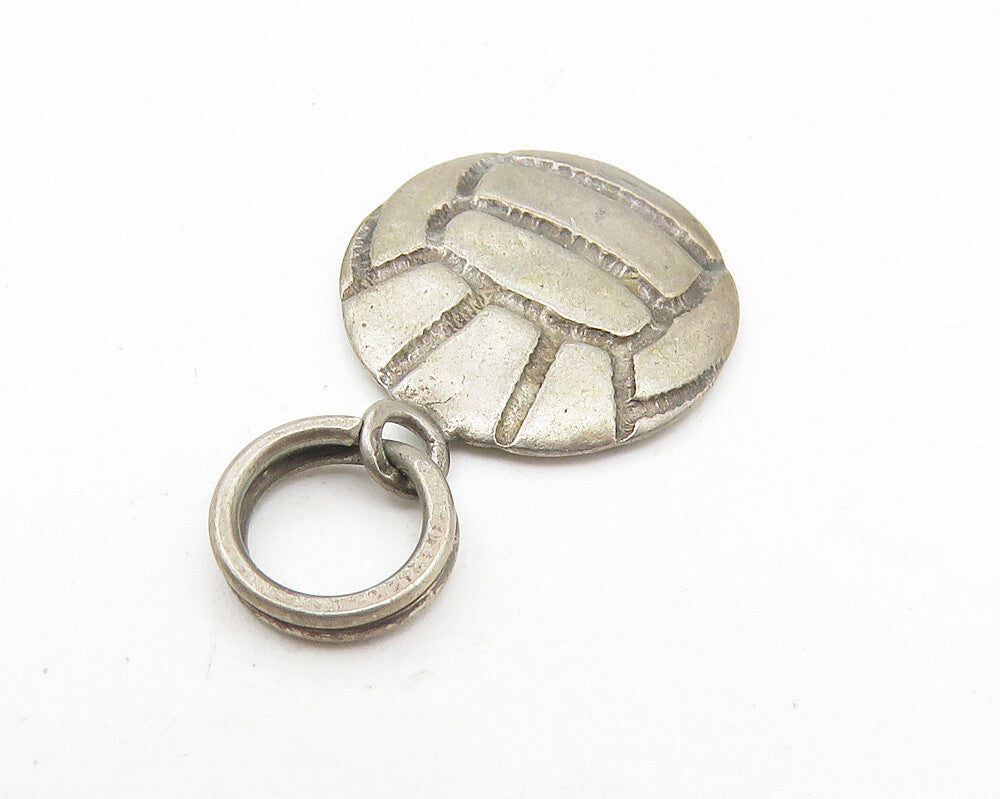925 Sterling Silver  Vintage Dark Tone Volley Ball Sport Motif Pendant  PT8968