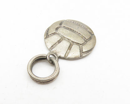 925 Sterling Silver  Vintage Dark Tone Volley Ball Sport Motif Pendant  PT8968