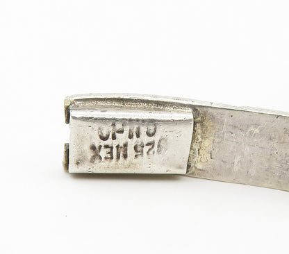 MEXICO 925 Sterling Silver  Vintage Shiny Etched Panel Chain Bracelet  BT6148