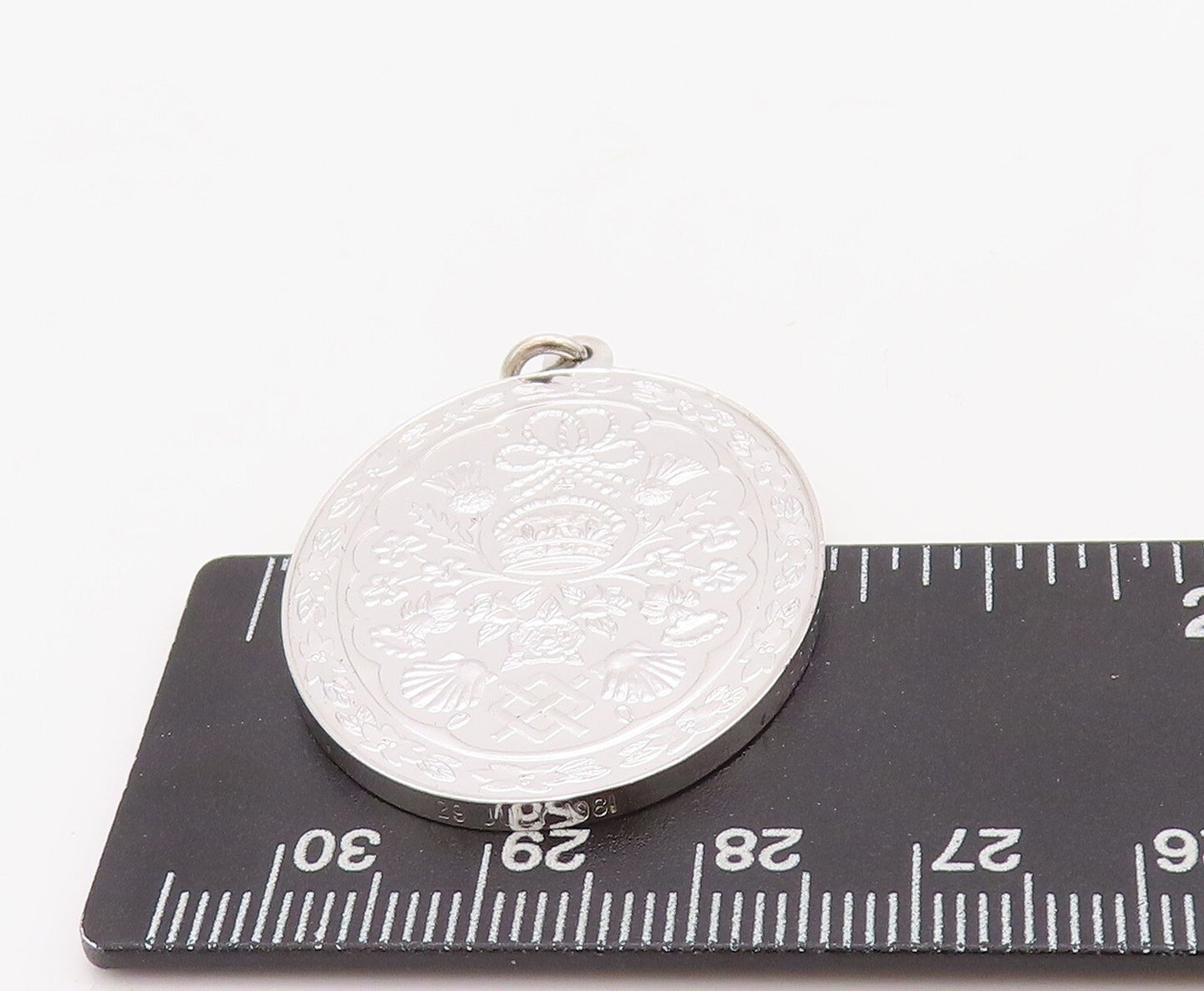 925 Sterling Silver Vintage Pendant Prince Charles Princess Dianna Coin  PT23537