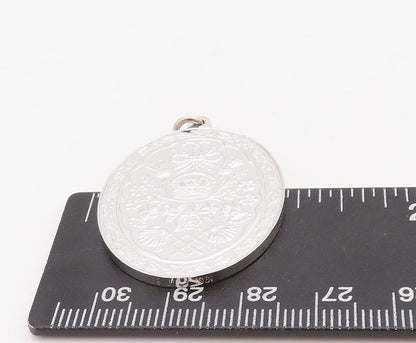 925 Sterling Silver Vintage Pendant Prince Charles Princess Dianna Coin  PT23537