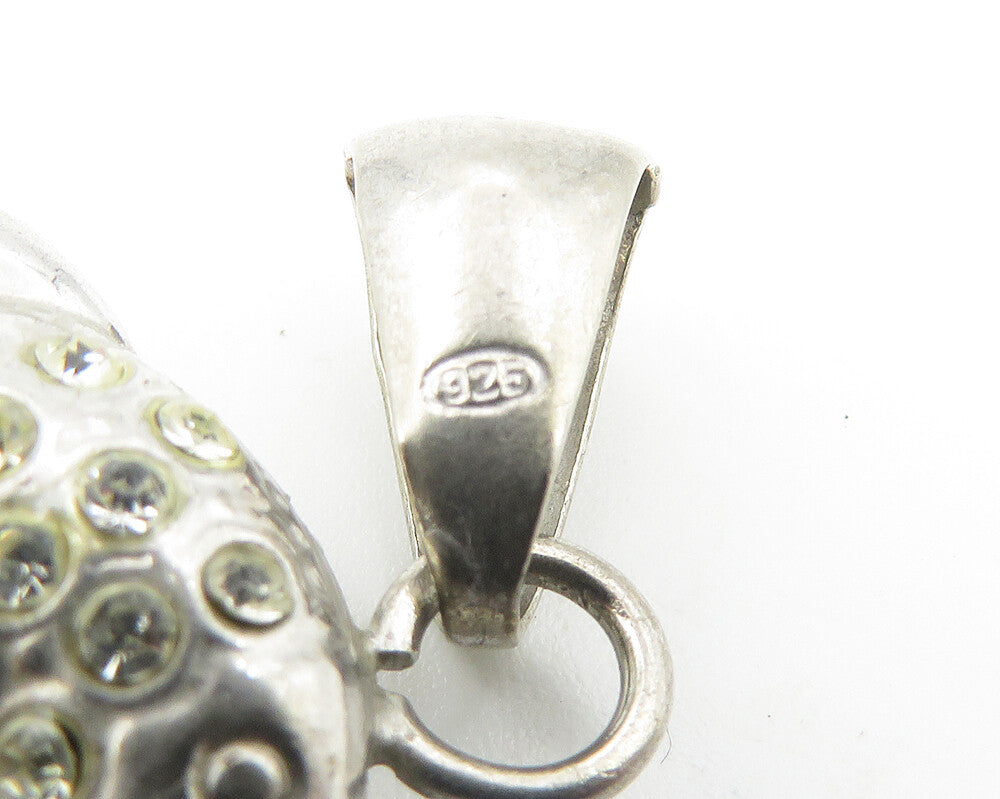925 Sterling Silver  Vintage Topaz Hollow Leaping Dolphin Pendant  PT8470