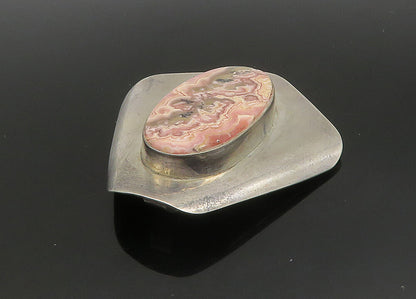 DESIGNER 925 Sterling Silver Vintage Large Rhodochrosite Pendant PT19357