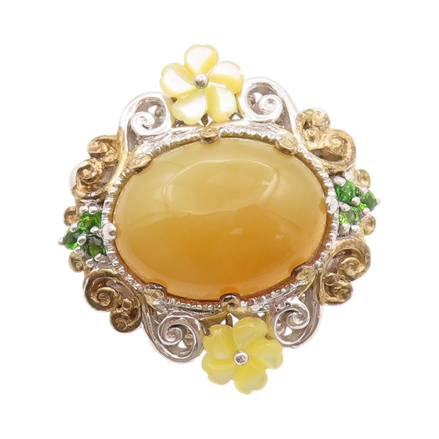 925 Sterling Silver Vintage Ring MICHAEL VALITUTTI Gemstones  Sz 5  RG32610