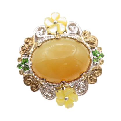 925 Sterling Silver Vintage Ring MICHAEL VALITUTTI Gemstones  Sz 5  RG32610