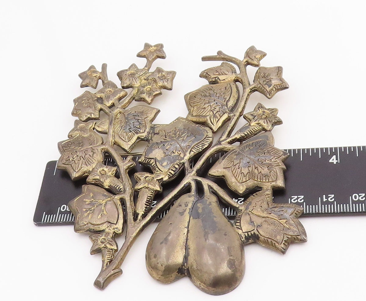 925 Sterling Silver Vintage Brooch Pin RAFEL MELENDEZ MEXICO Foliage  BP12482
