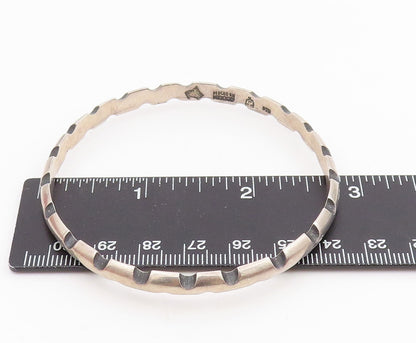 925 Sterling Silver Vintage Bracelet ANTONIA PINEDA Notched Bangle  BT11494