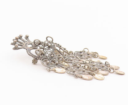 925 Sterling Silver Vintage Brooch Pin NORWAY Crowned Heart Filigree  BP12612